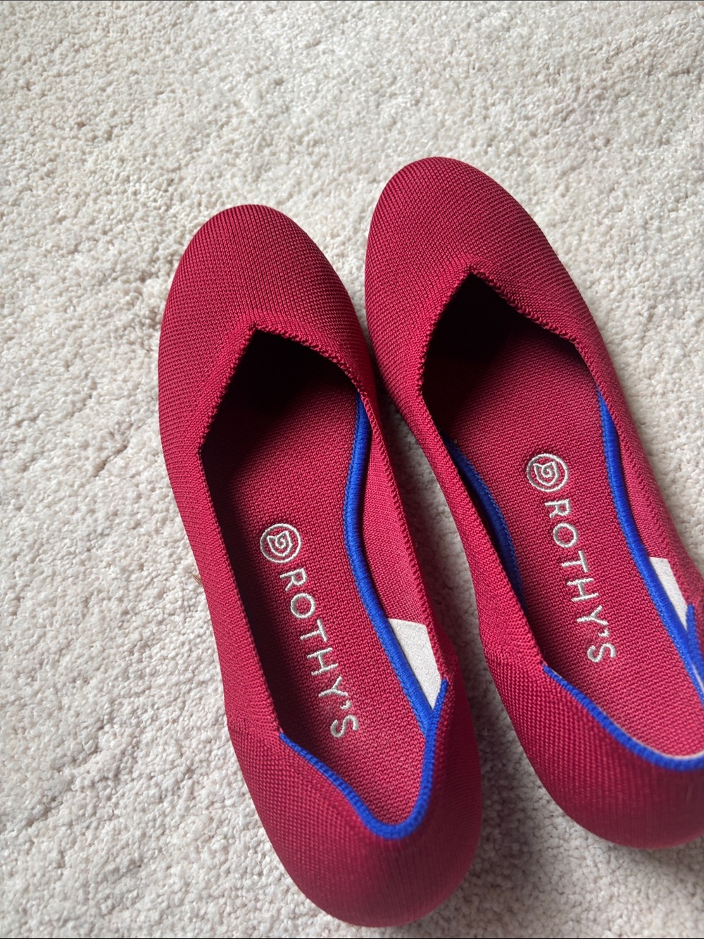 Rothy's Women's Red Knit Ballet Flats